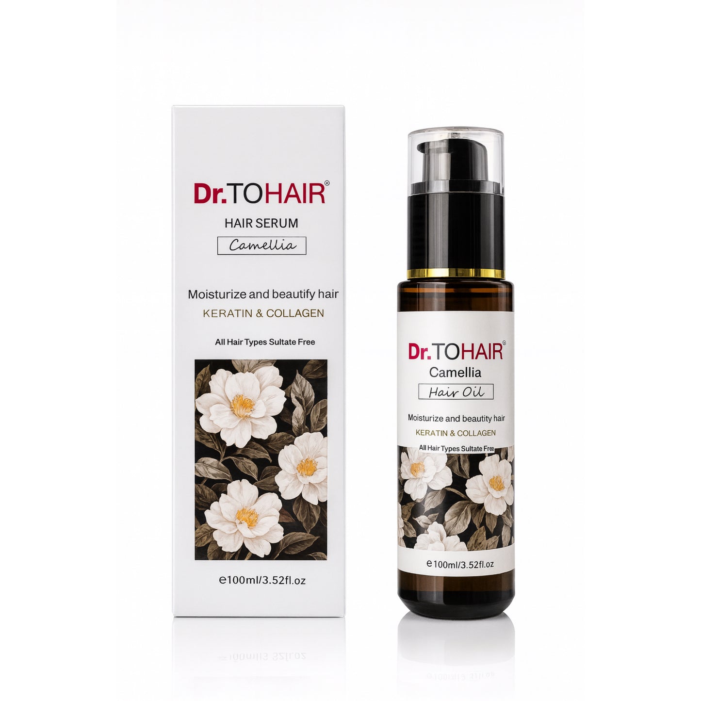 Ulei de păr Dr. TOHAIR Camellia – Keratină & Colagen, 100 ml