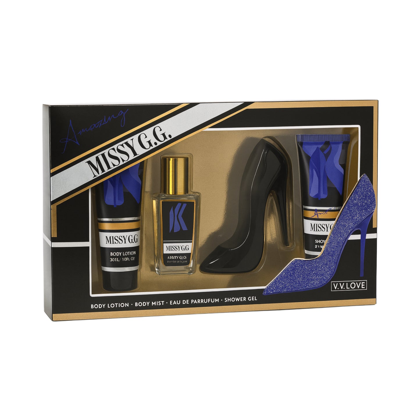 V.V. LOVE Missy G.G. Body Lotion, Body Mist, Eau de Parfum și Shower Gel