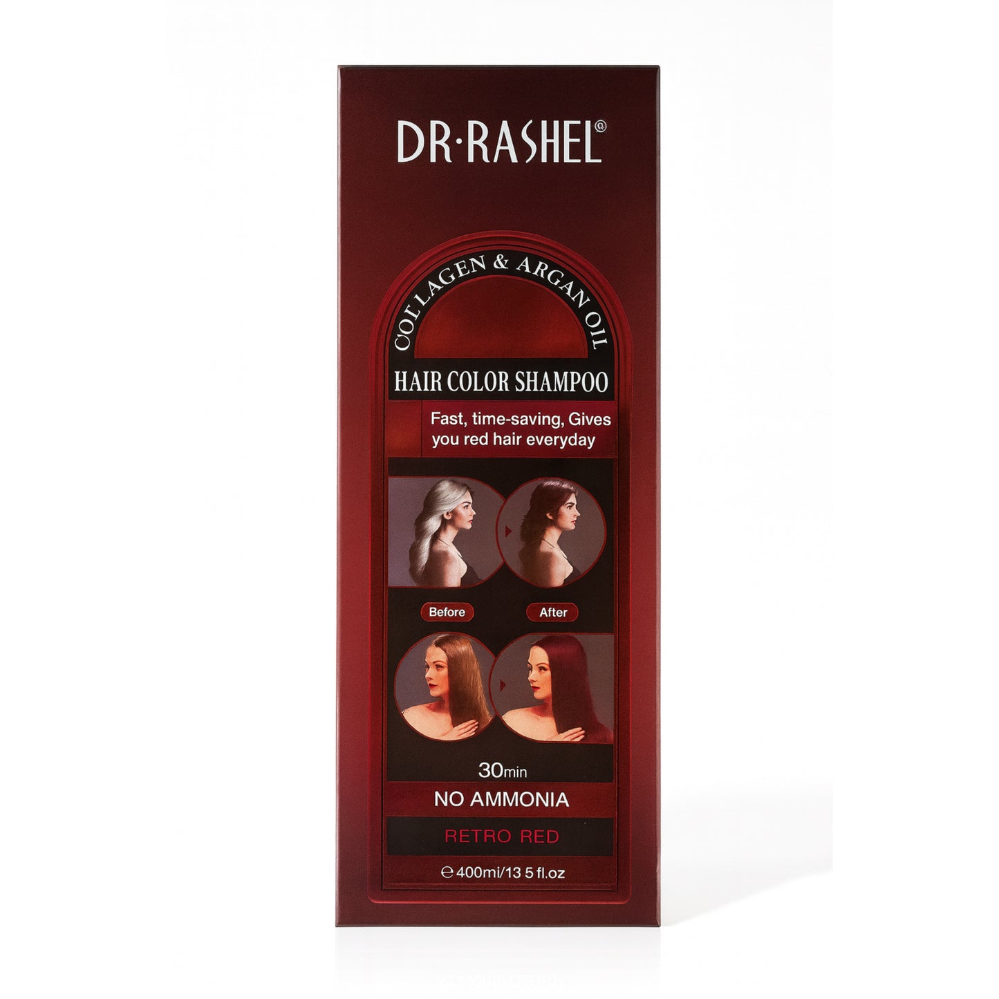 DR. RASHEL Collagen & Argan Oil Hair Color Shampoo – Retro Red