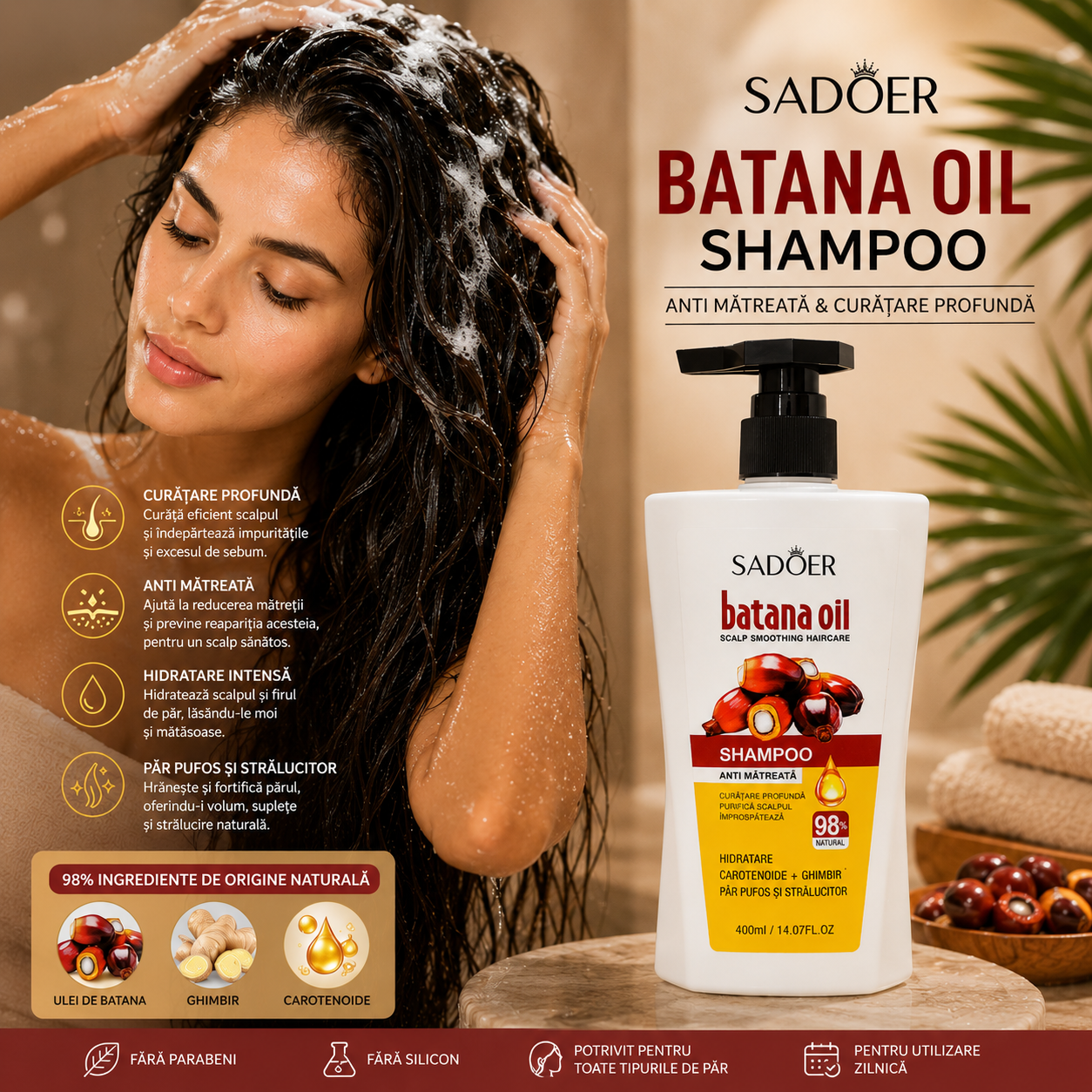 Sampon cu ulei de batana Sadoer 400 ml SD43122