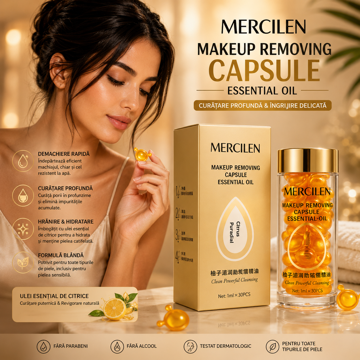 Mercilen – Capsule demachiante cu ulei esențial 1 ml x 30 buc. MXL1223