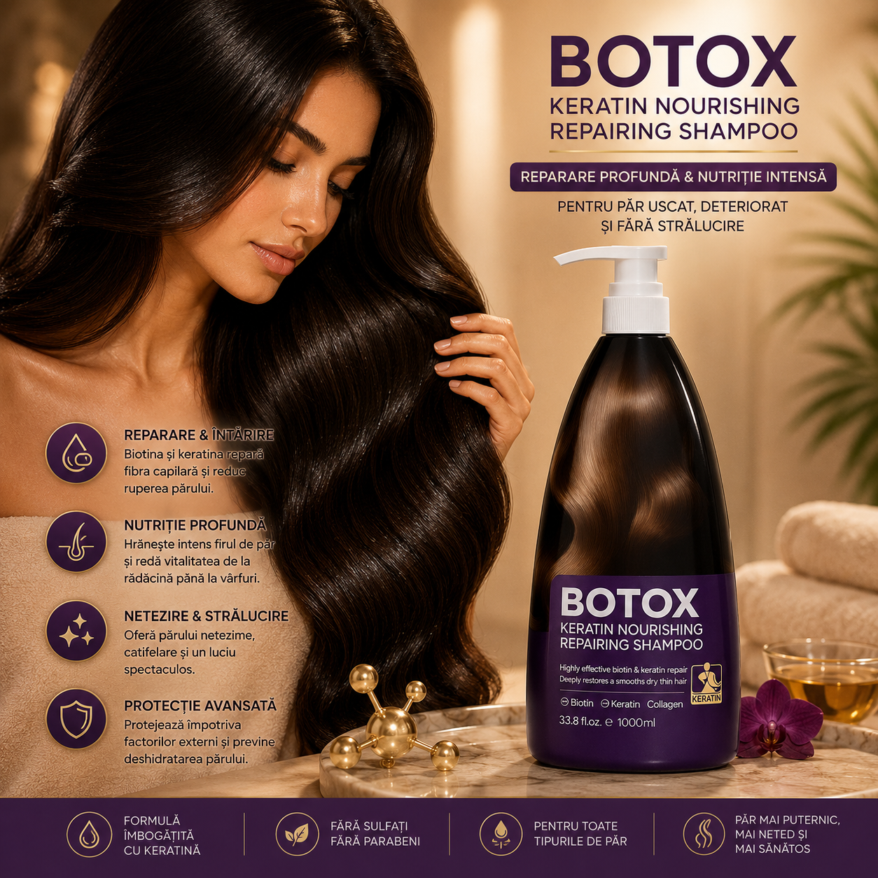 Sampon BOTOX KORMESIC reparator si hranitor cu keratina 1000 ml KMC66053