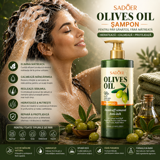 Sampon SADOER anti-matreata cu ulei de masline si amino acizi 500ml. SD00699