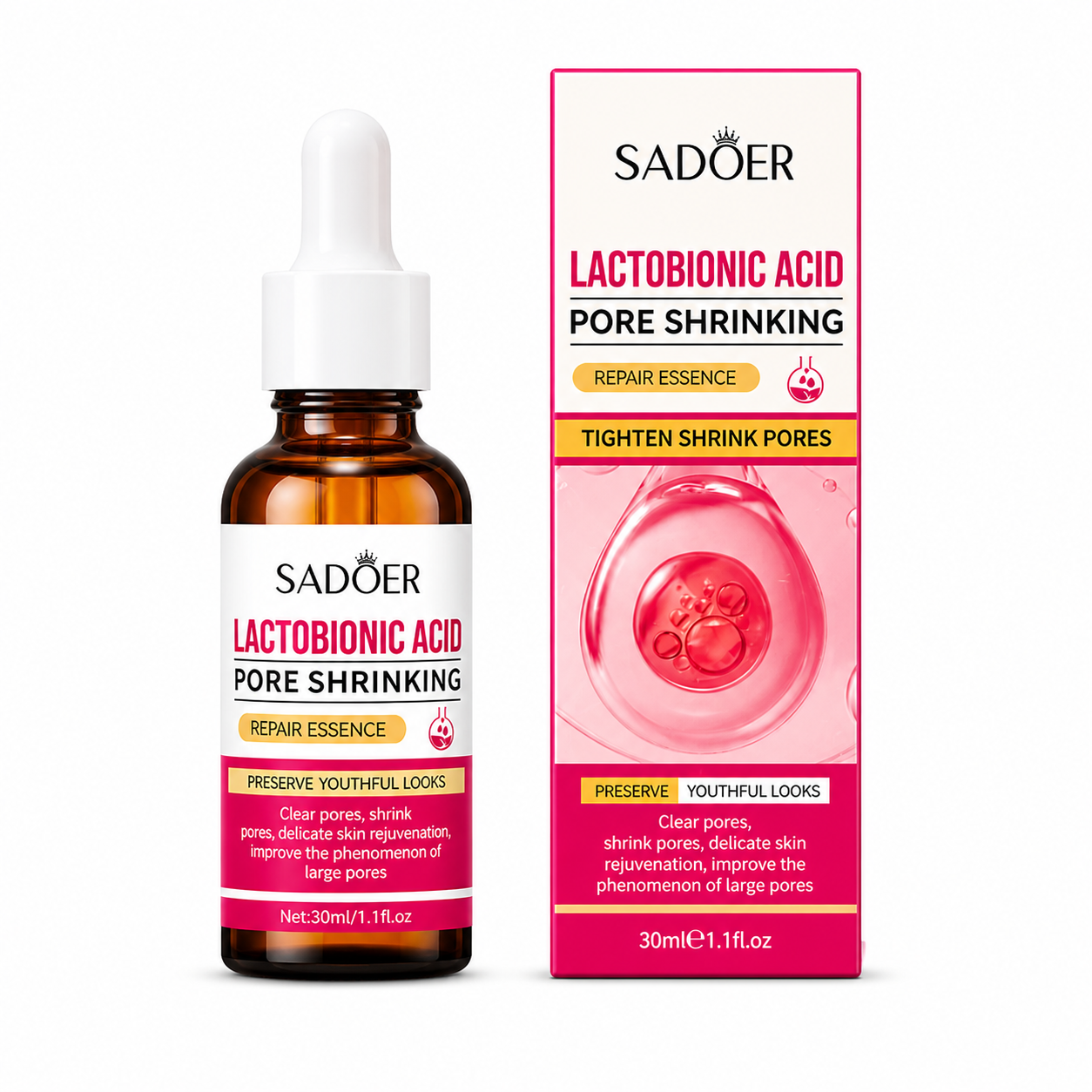 SADOER Lactobionic Acid Pore Shrinking Repair Essence 30ml