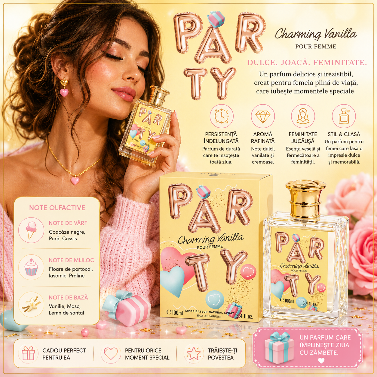 V.V.LOVE PARTY CHARMING VANILLA EAU DE PARFUM PENTRU FEMEI 100 ML VL8901-17