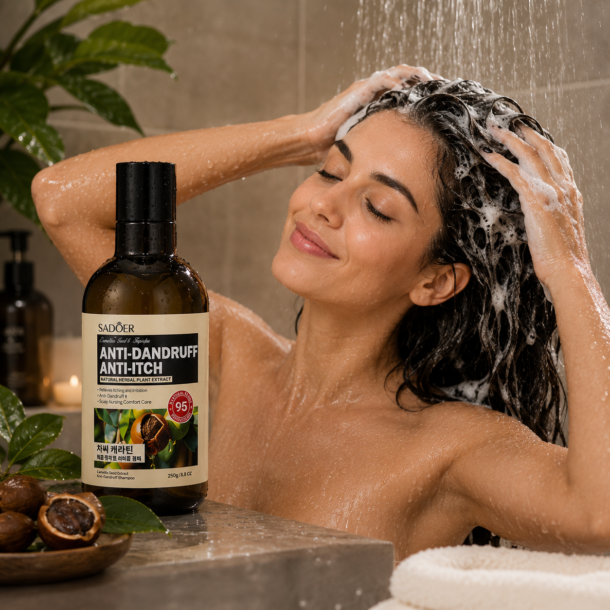 SADOER ȘAMPON ANTIMĂTREAȚĂ ȘI ANTIPRURIT CU EXTRACTE DIN PLANTE 250 G SD79633