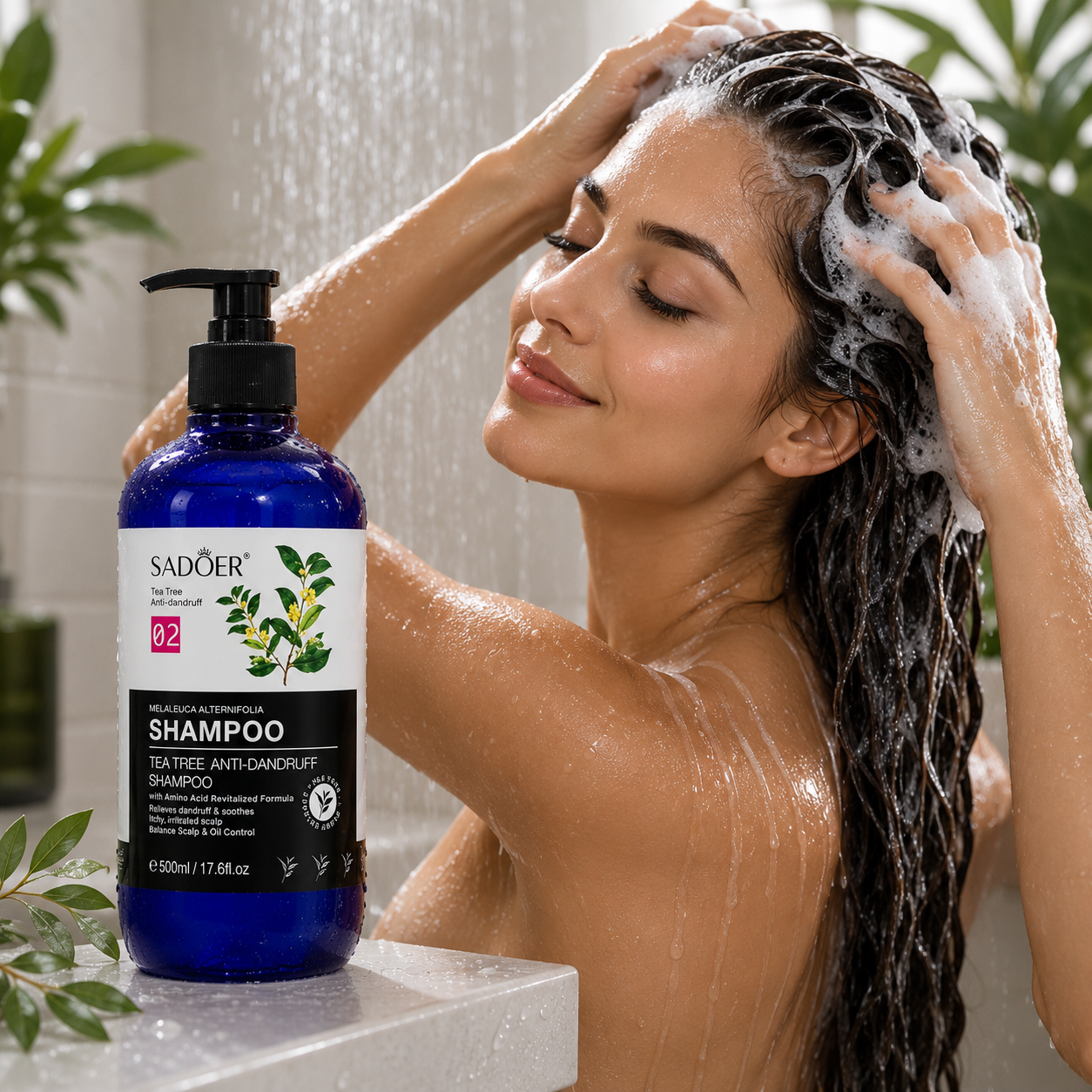 SADOER ȘAMPON ANTIMĂTREAȚĂ CU EXTRACT DE ARBORE DE CEAI 500 ML SD90010