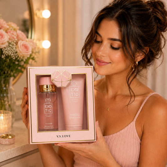 V.V.LOVE EXOTIC CLOUDY CANDY GIFT SET Fragrance Mist 100ML + Fragrance Lotion 75ML.