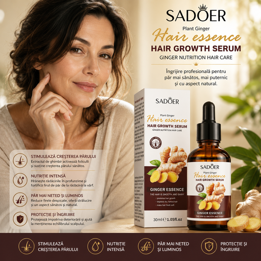 SER PENTRU PĂR CU GHIMBIR SADOER – GINGER ESSENCE HAIR GROWTH SERUM SD93832