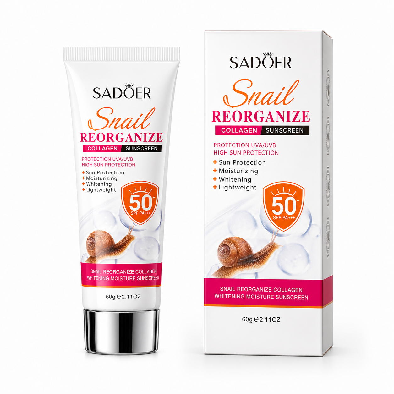 SADOER SNAIL REORGANIZE COLLAGEN SUNSCREEN SPF 50+ 40g SD79725