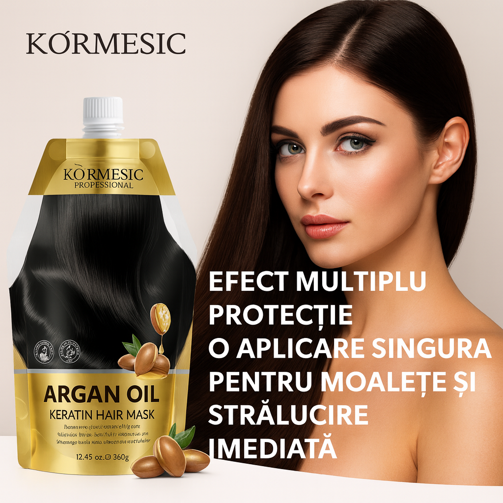 Mască de Păr KORMESIC cu Ulei de Argan și Keratină – 350 g