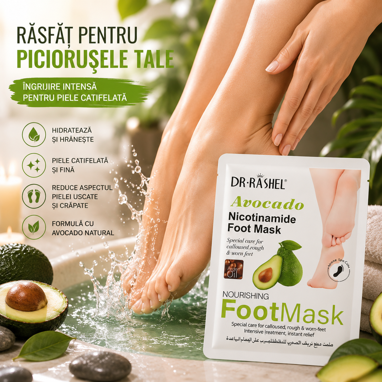 DR. RASHEL Mască pentru picioare cu ulei de argan