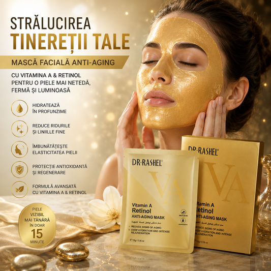 Masca de Fata Anti - Aging cu Retinol 25 g - Dr. Rashel Vitamin A Retinol Anti-Aging Mask. DRL1659