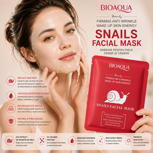 Masca facială Bioaqua cu extract de melc BQY08169