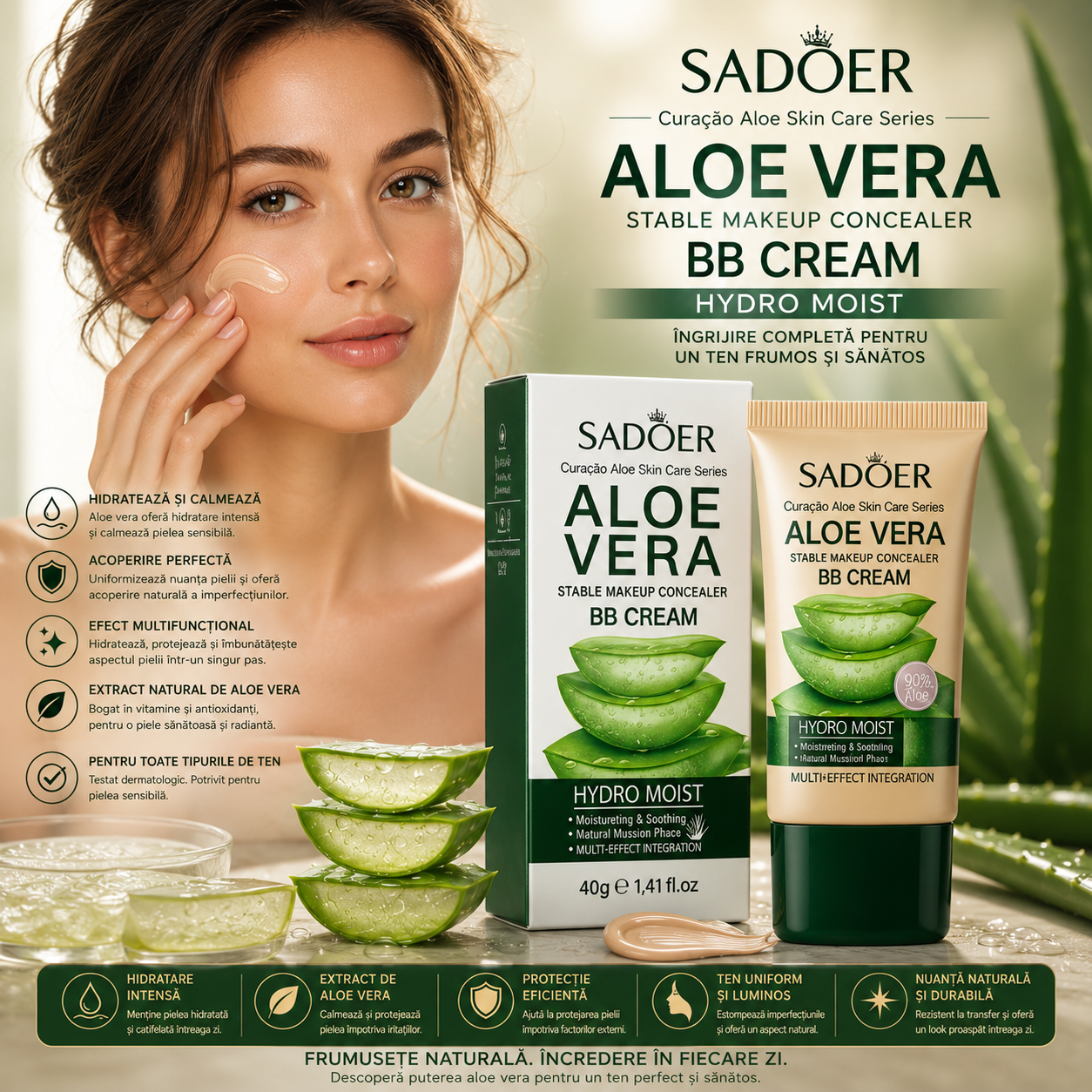 Sadoer – BB Cream cu Aloe Vera Hydro Moist 40 g SD58123