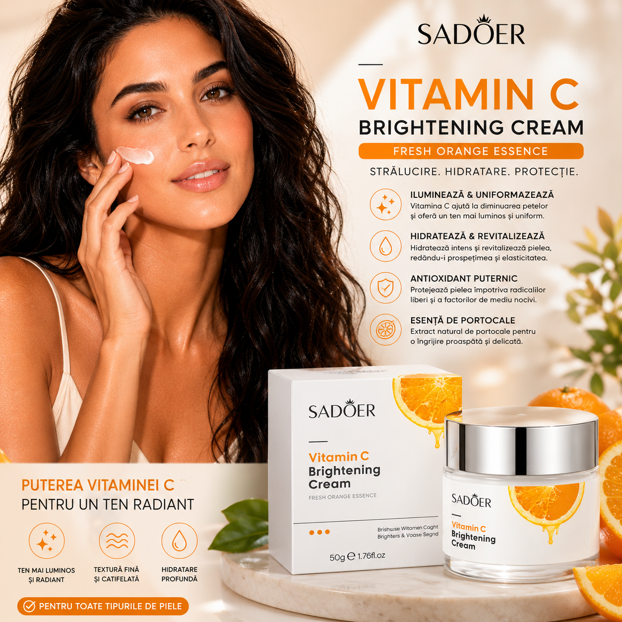 CREMĂ ILUMINATOARE CU VITAMINA C SADOER SD79782 50g