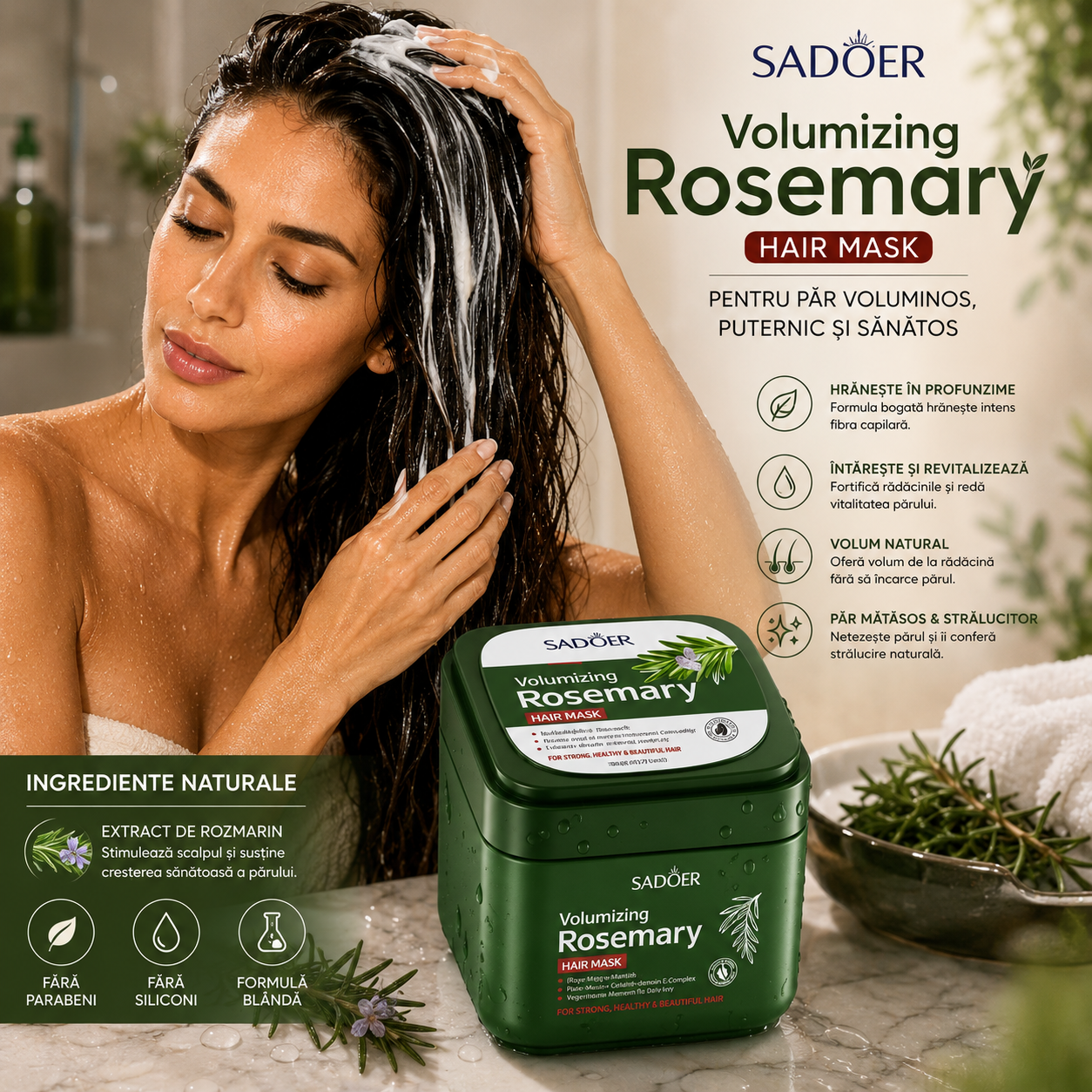 Sadoer Mască de păr cu rozmarin 500 g SD80649