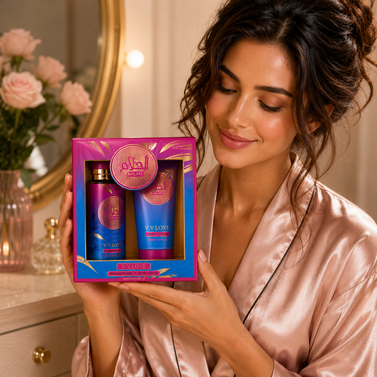 V.V.LOVE AHLAM FRAGRANCE GIFT SET Fragrance Mist 100ML + Body Lotion 75ML