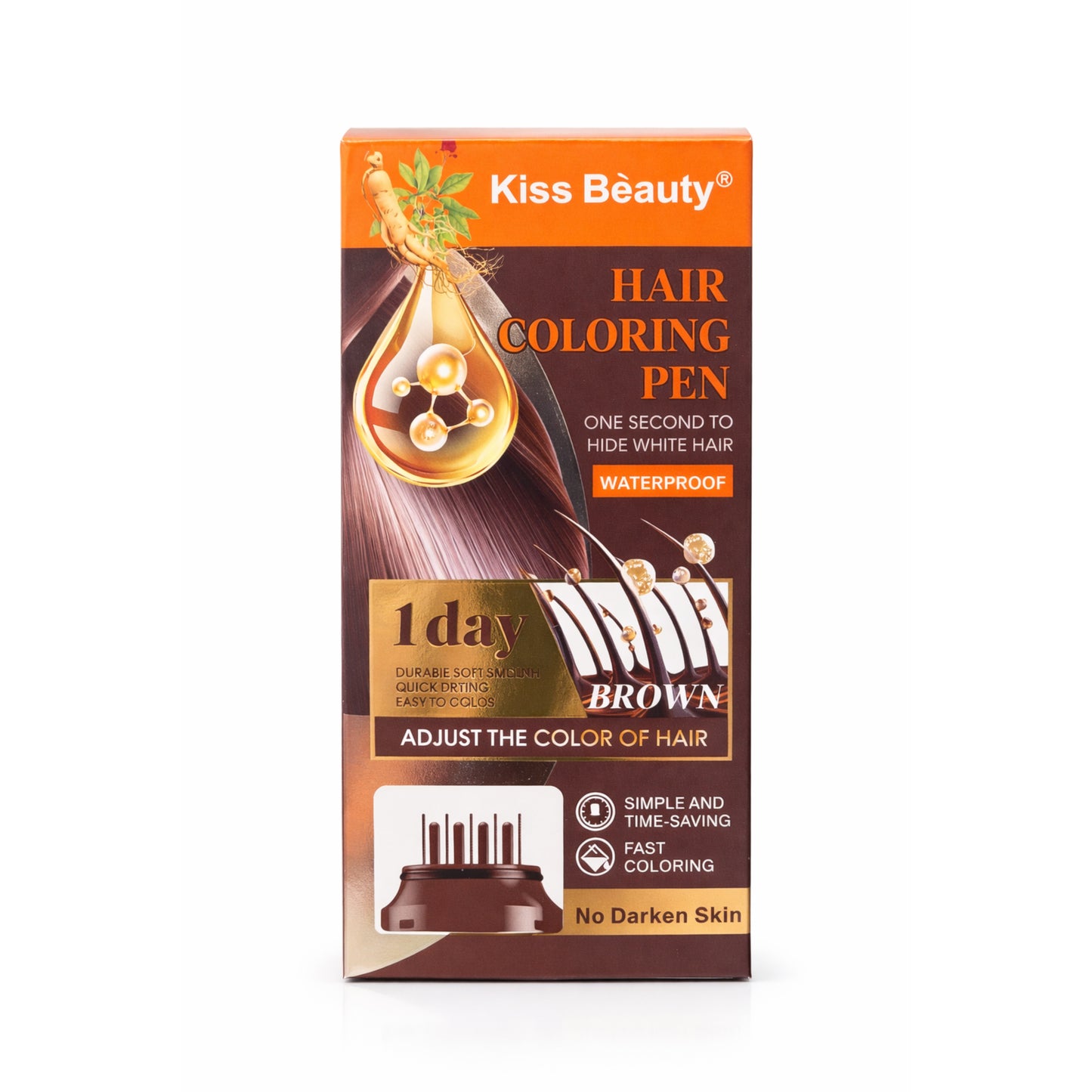 Creionul colorant Kiss Beauty Hair Coloring Pen Brown