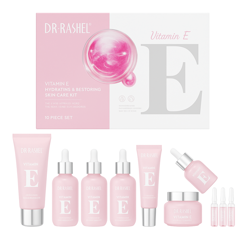 Dr. Rashel Set de Îngrijire a Pielii cu Vitamina E Hidratant și Regenerator – 10 piese DRL-1631