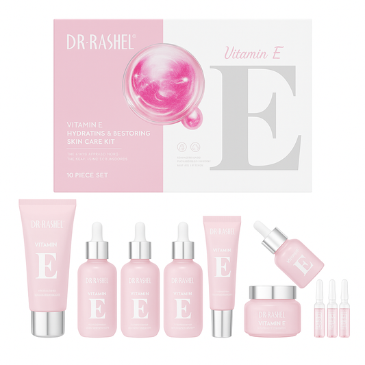 Dr. Rashel Set de Îngrijire a Pielii cu Vitamina E Hidratant și Regenerator – 10 piese DRL-1631