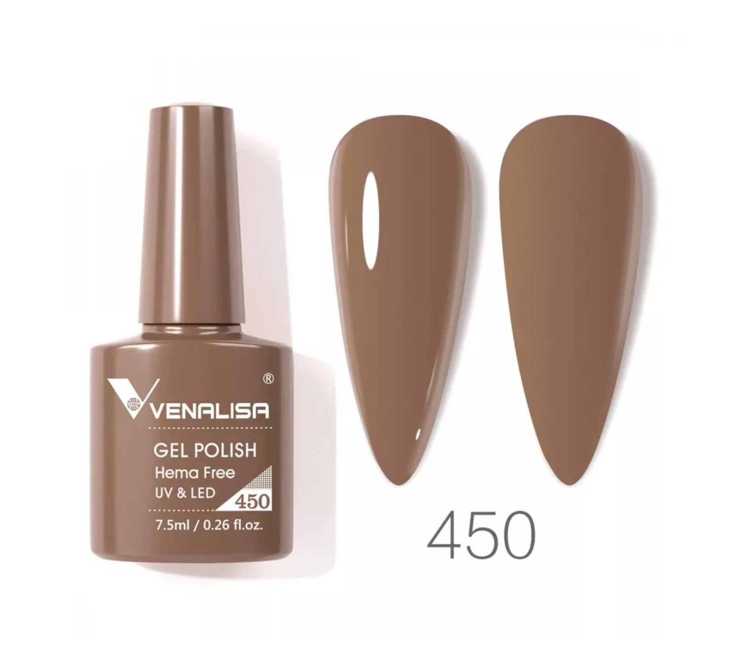 Venalisa gel polish 450 brown shade, UV LED hema free nail polish for distributors
