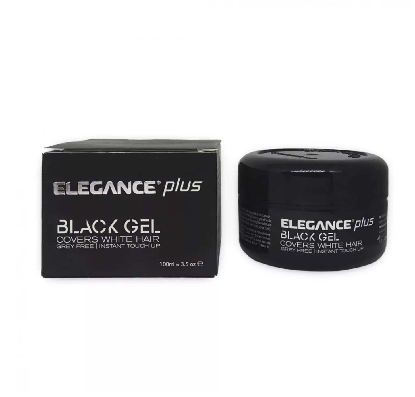 ELEGANCE PLUS BLACK GEL - COVERS WHITE HAIR 100 ML gel colorant pentru păr – negru