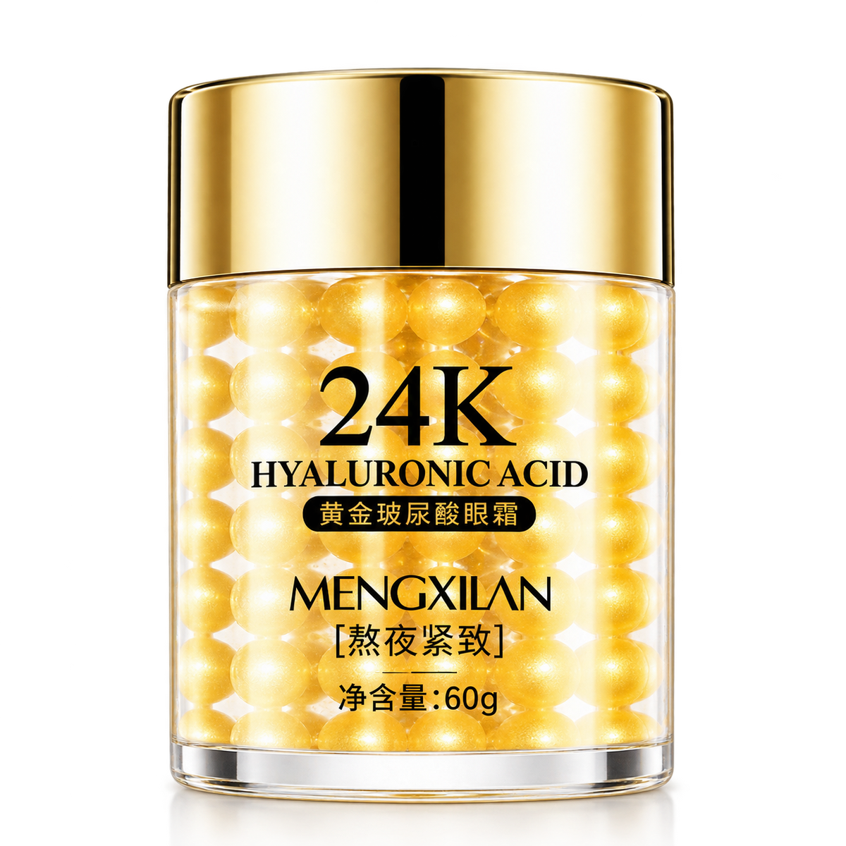 MENGXILAN Cremă de Ochi 24K cu Acid Hialuronic – Hidratare Intensă, Fermitate și Îngrijire Anti-Rid 60 g – MXL5413