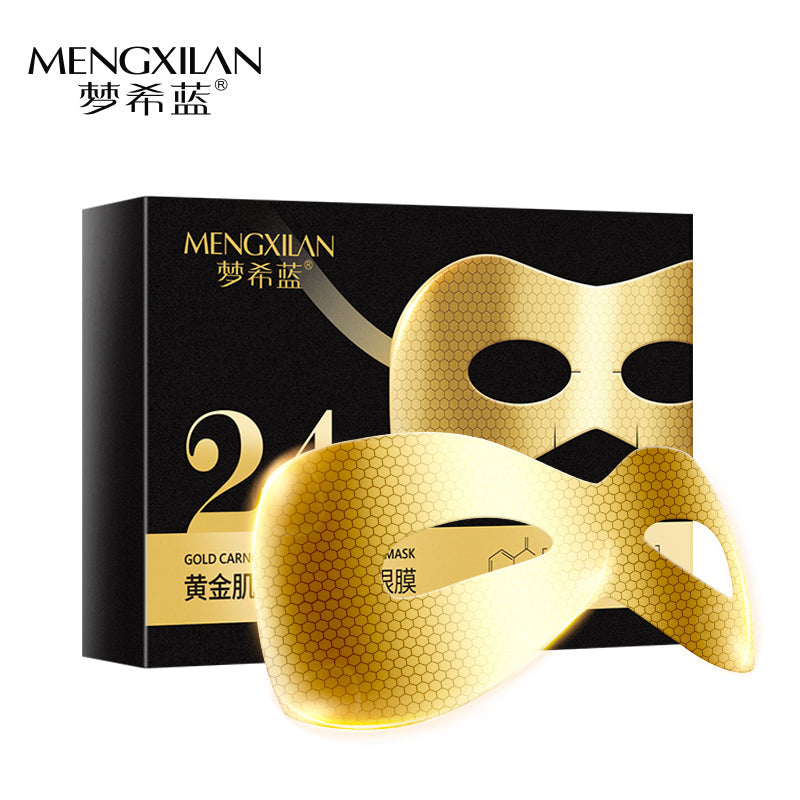 MENGXILAN Mască Facială Aurie 24K – Gold Carnation Mask pentru Hidratare, Fermitate și Revitalizarea Tenului – MXL6854