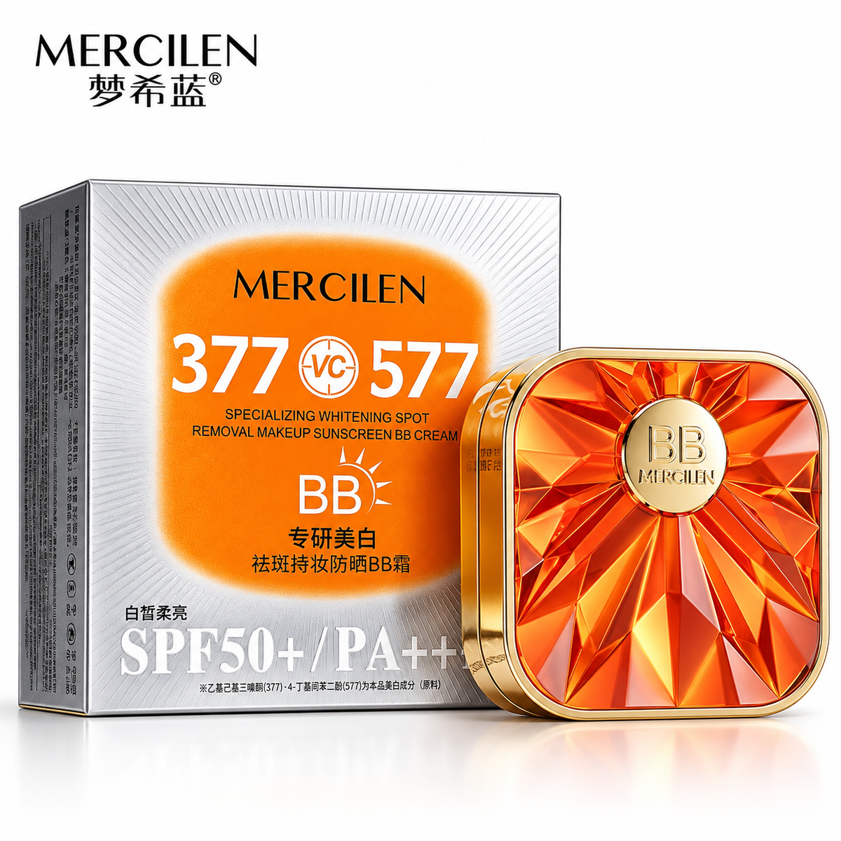 MERCILEN BB Cream Iluminator Anti-Pete cu Vitamina C SPF50+ PA+++ – Uniformizare și Protecție Solară – MXL6990