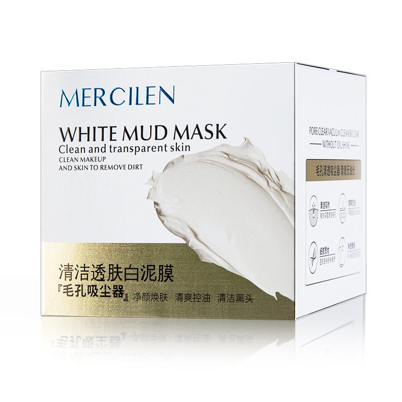 MERCILEN Mască Facială cu Argilă Albă pentru Curățarea Porilor – Sebum, Impurități și Puncte Negre – MXL8834