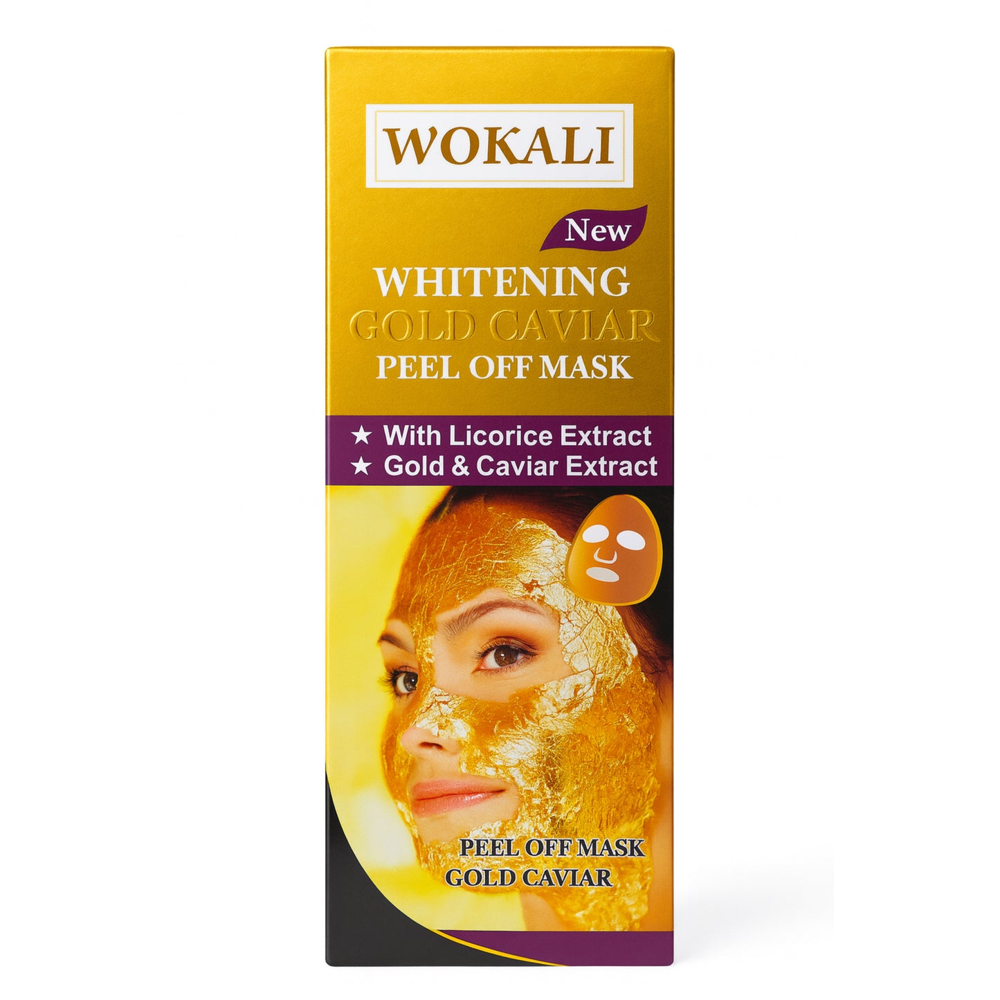 Mască Peel Off cu Aur și Caviar – WOKALI Whitening Gold Caviar WKL403