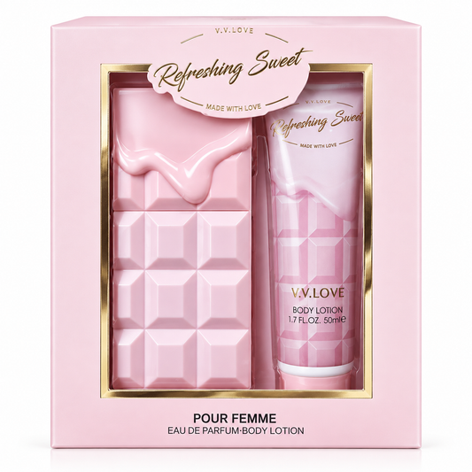 V.V.LOVE Refreshing Sweet Pour Femme – Set Cadou Femei Eau de Parfum + Loțiune de Corp 50ml