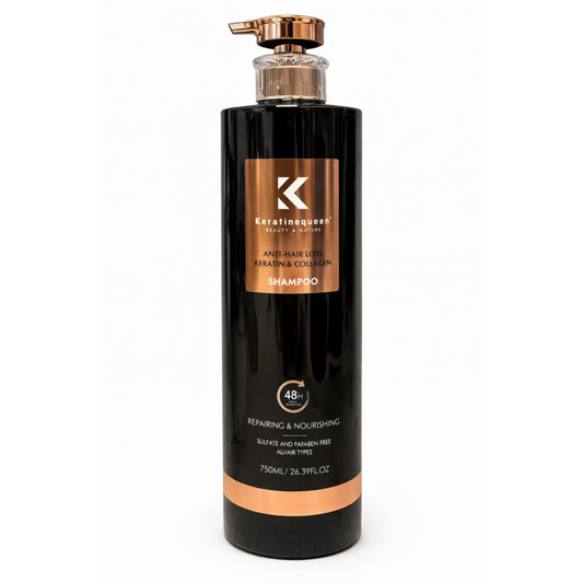Șampon Keratin Queen Anti-Hair Loss cu Keratină și Colagen 750ml