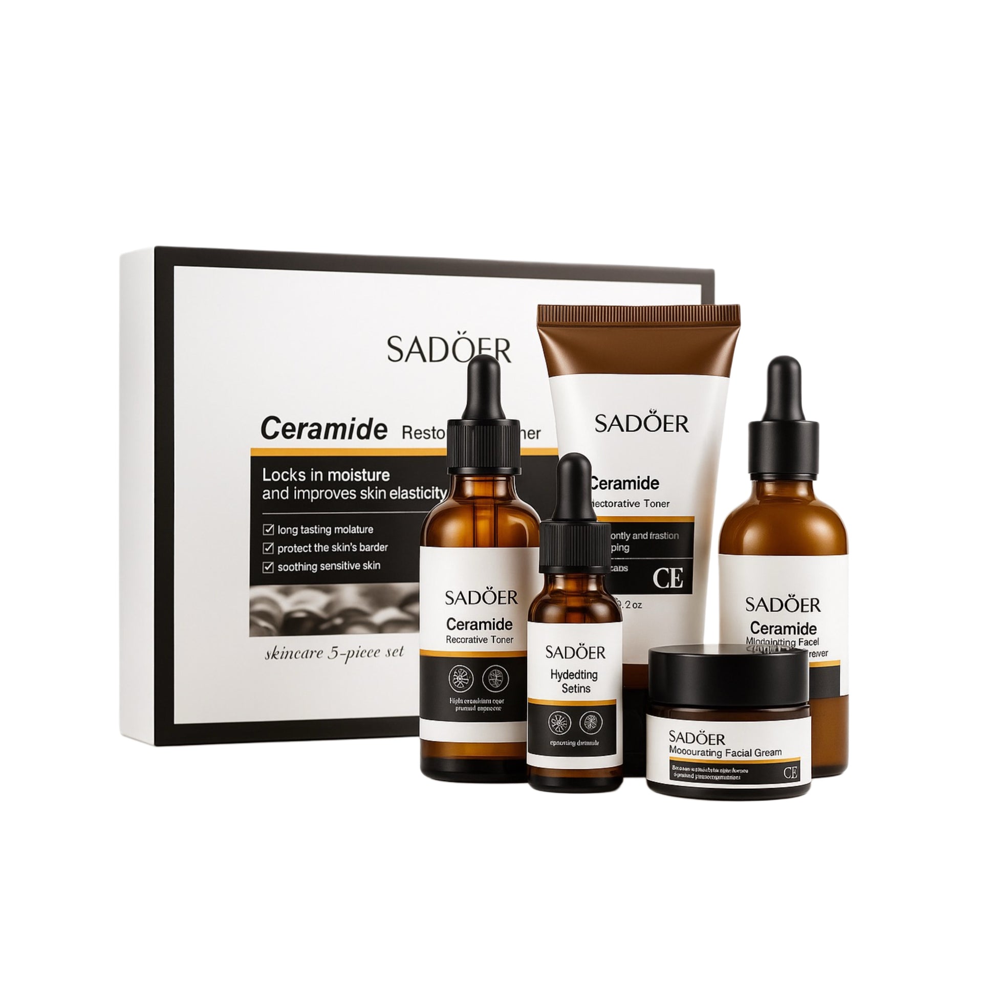 SADOER Ceramide skincare 5-piece set for moisturizing and restoring facial care