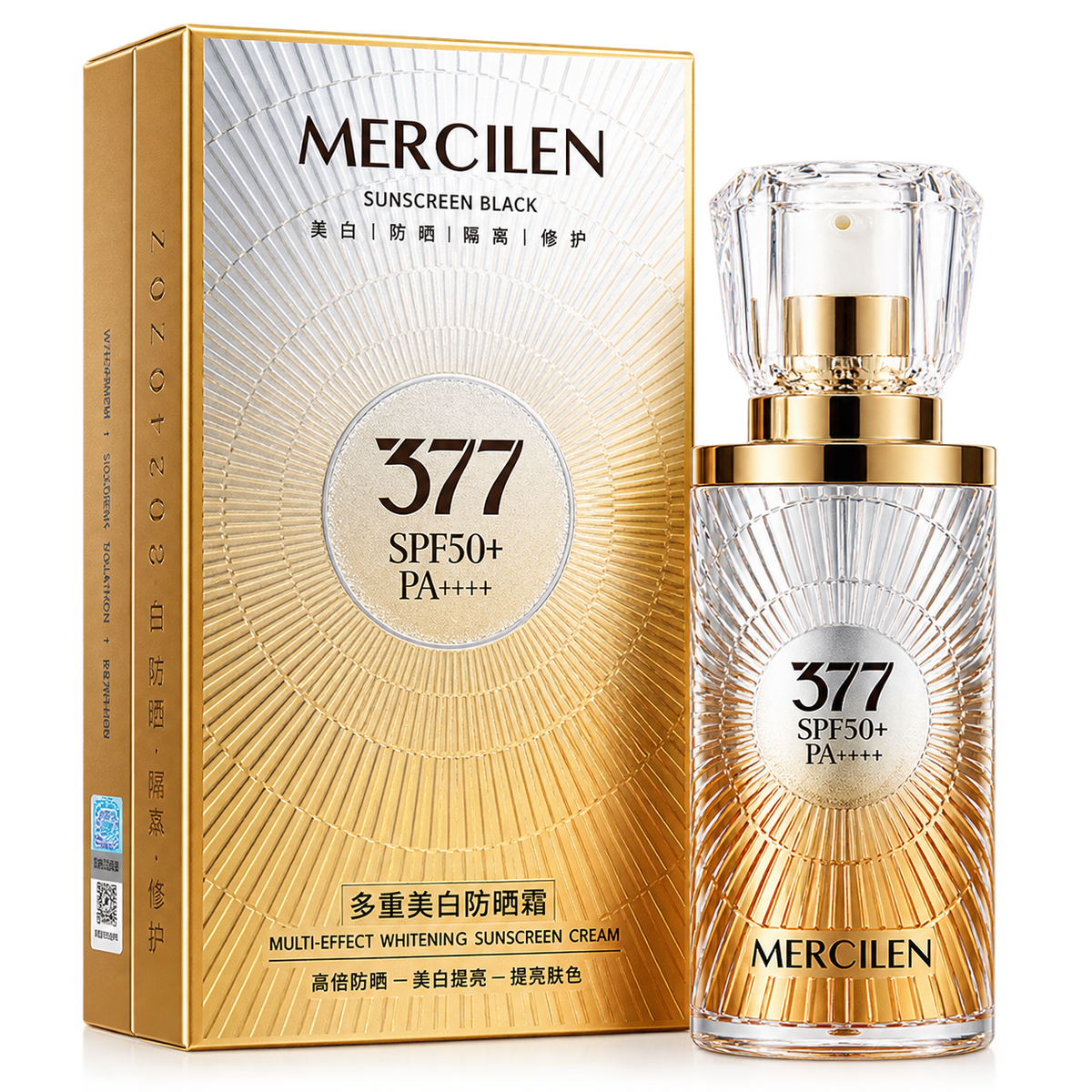 MERCILEN Cremă de Protecție Solară 377 SPF50+ PA++++ – Iluminare, Uniformizarea Tenului și Protecție UV – MXL5863