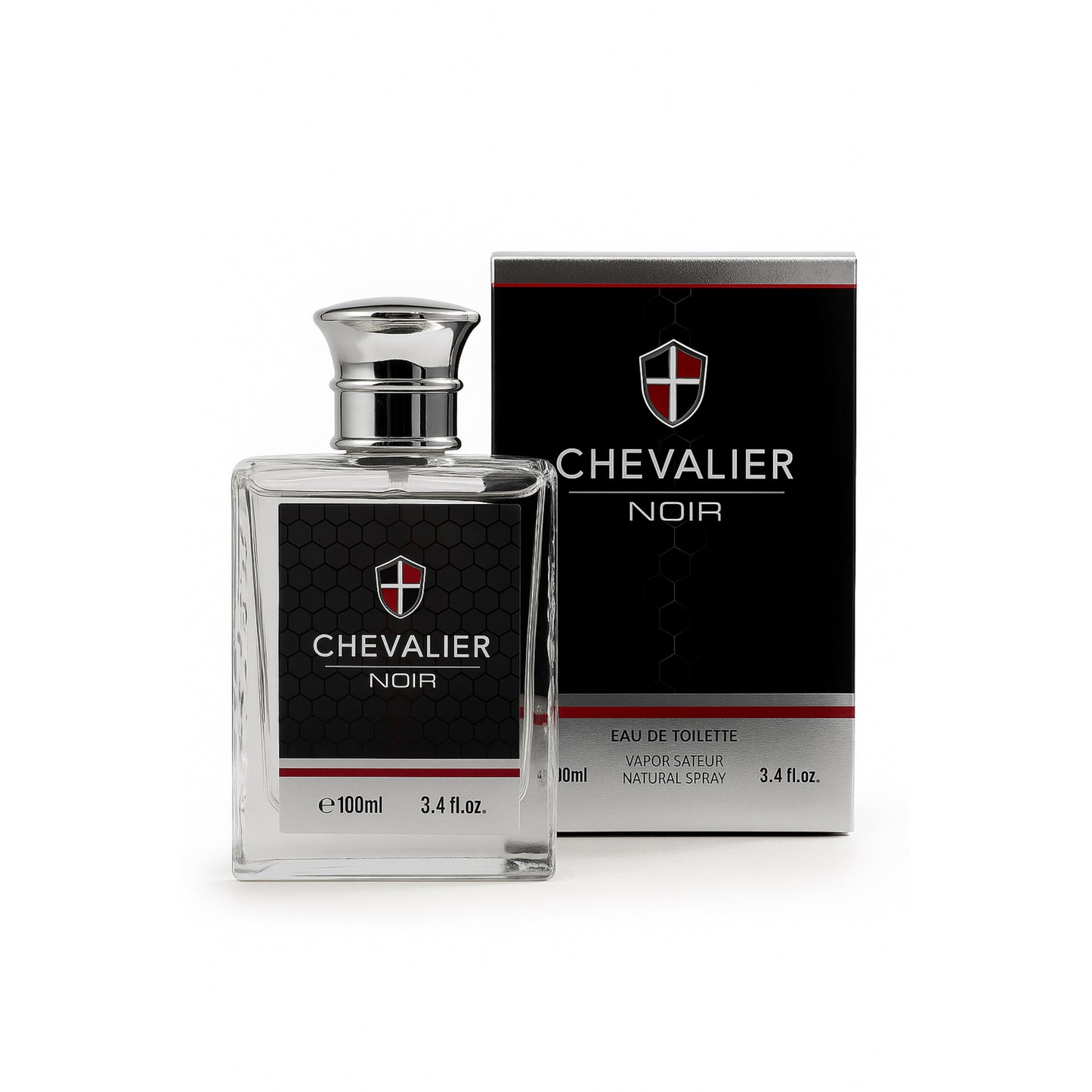Chevalier Noir Eau de Toilette 100ml bottle and box, import cosmetics distributor