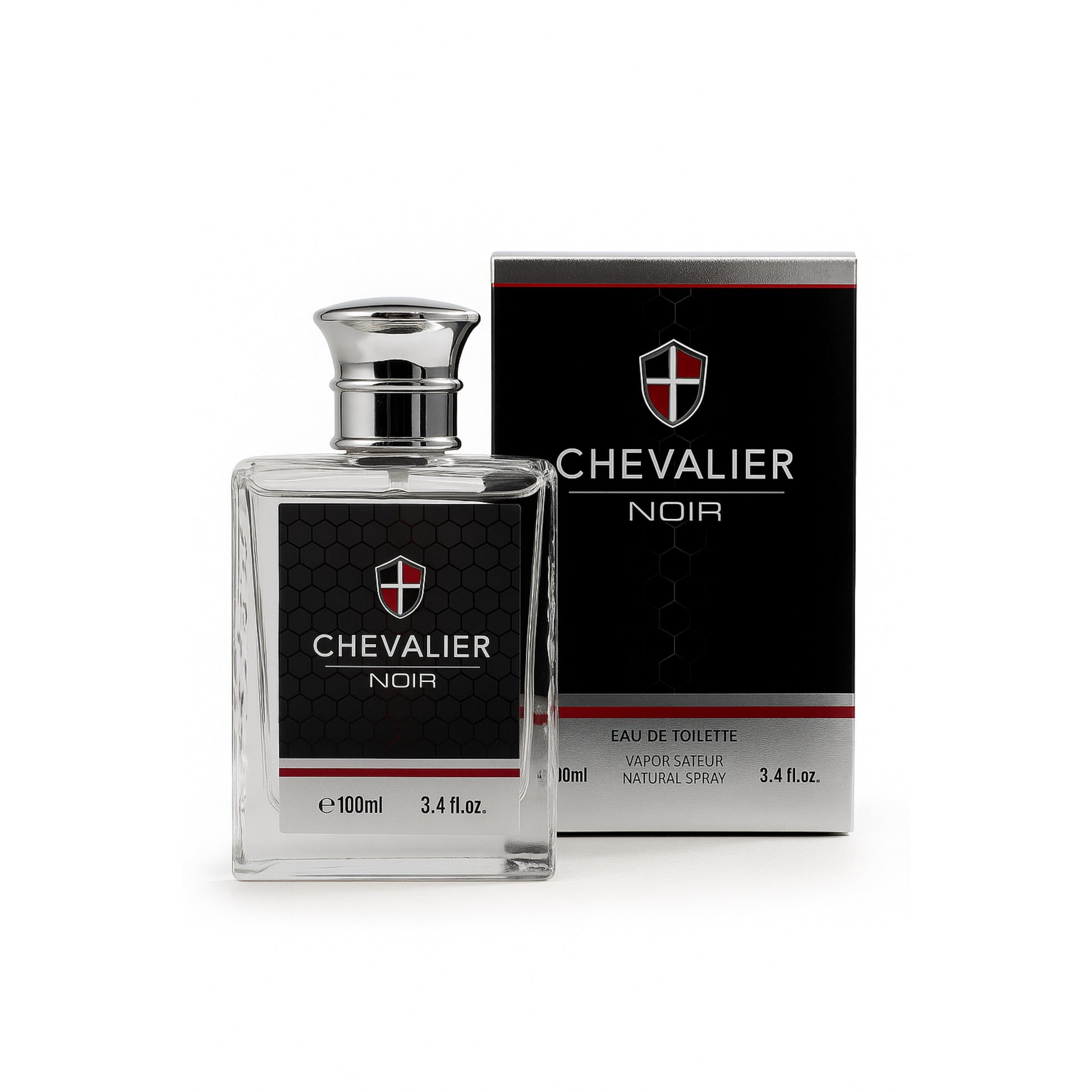 Chevalier Noir Eau de Toilette 100ml bottle and box, import cosmetics distributor
