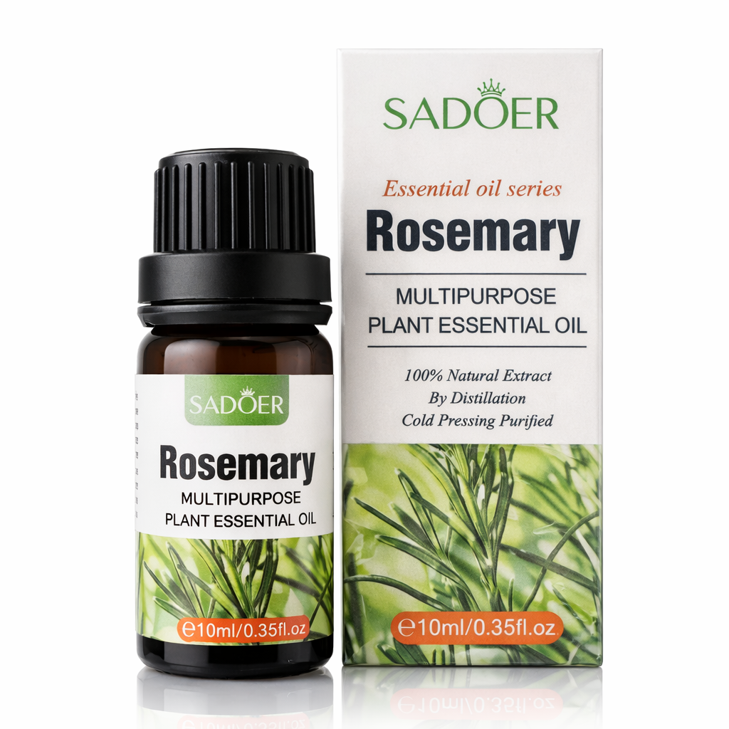 SADOER Rosemary multipurpose plant essential oil 10ml bottle and packaging, import cosmetice