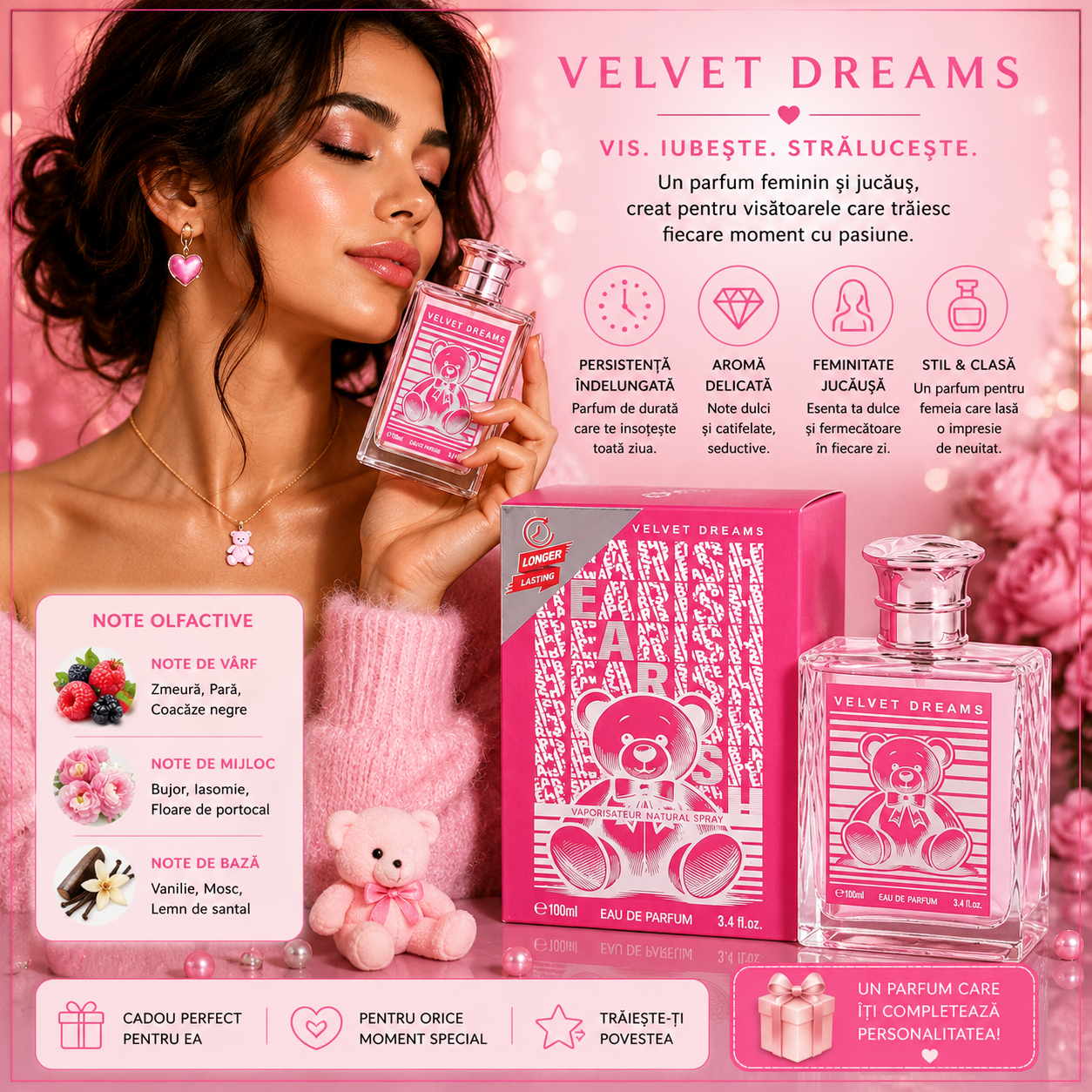 V.V.LOVE BEAR VELVET DREAMS EAU DE PARFUM PENTRU FEMEI 100 ML VL8901-76