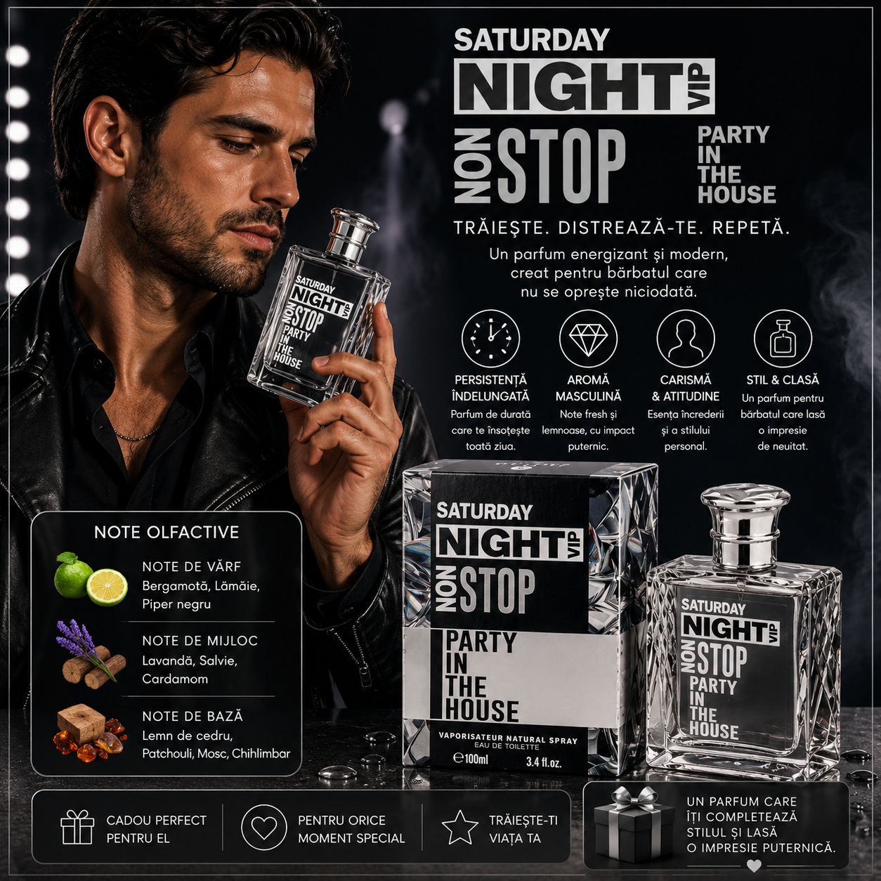 V.V.LOVE SATURDAY NIGHT NON-STOP EAU DE TOILETTE PENTRU BĂRBAȚI 100 ML VL9801-44