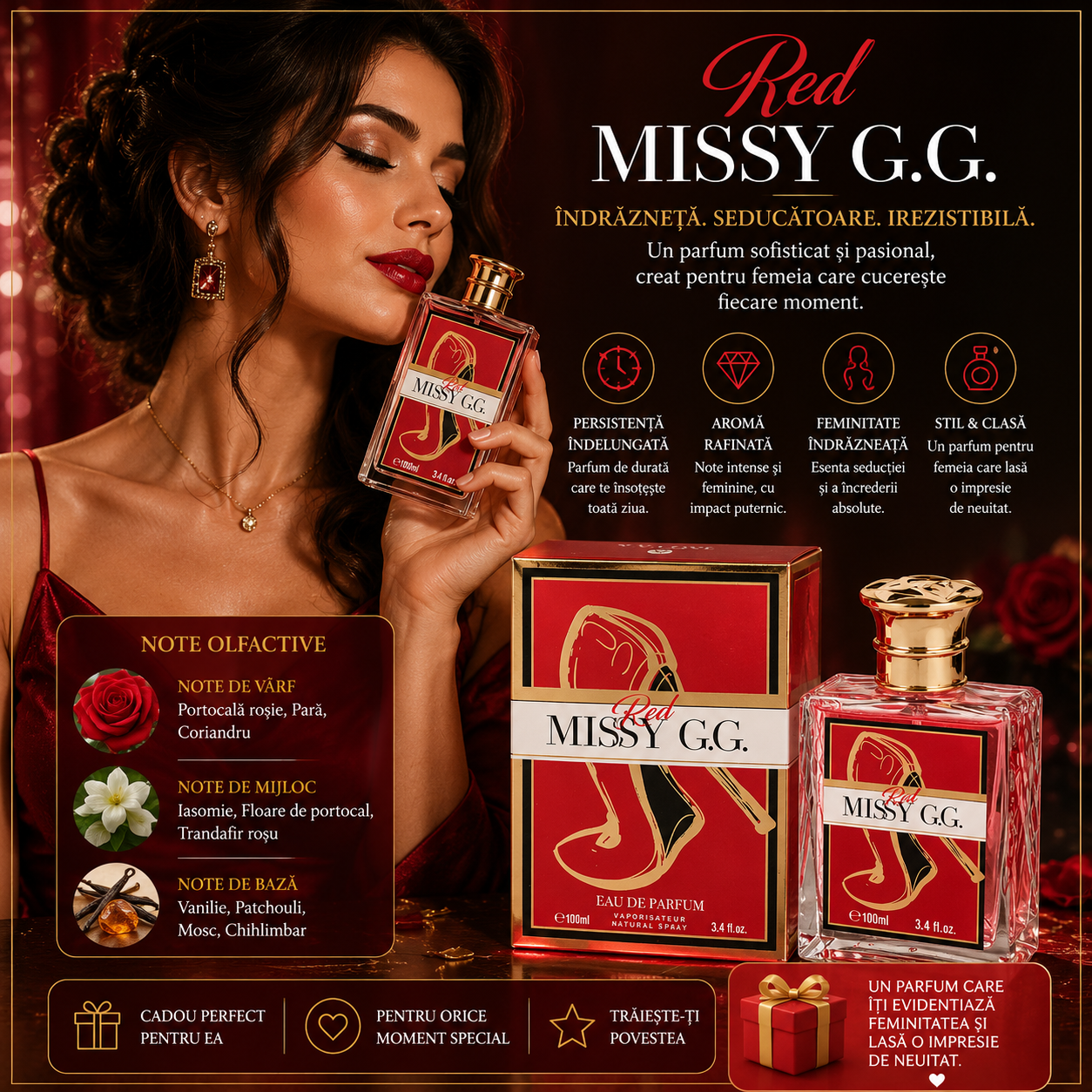 V.V.LOVE MISSY G.G. RED EAU DE PARFUM PENTRU FEMEI 100 ML VL8901-19