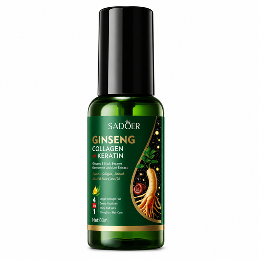 SADOER ULEI PENTRU PĂR CU GINSENG, COLAGEN ȘI KERATINĂ 60 ML SD89052