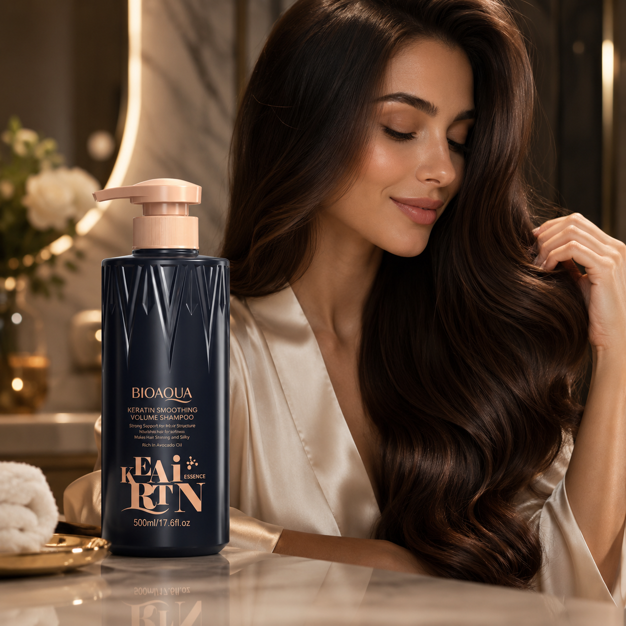 BIOAQUA ȘAMPON CU KERATINĂ PENTRU VOLUM ȘI ÎNTĂRIREA PĂRULUI 500 ML BQY80059