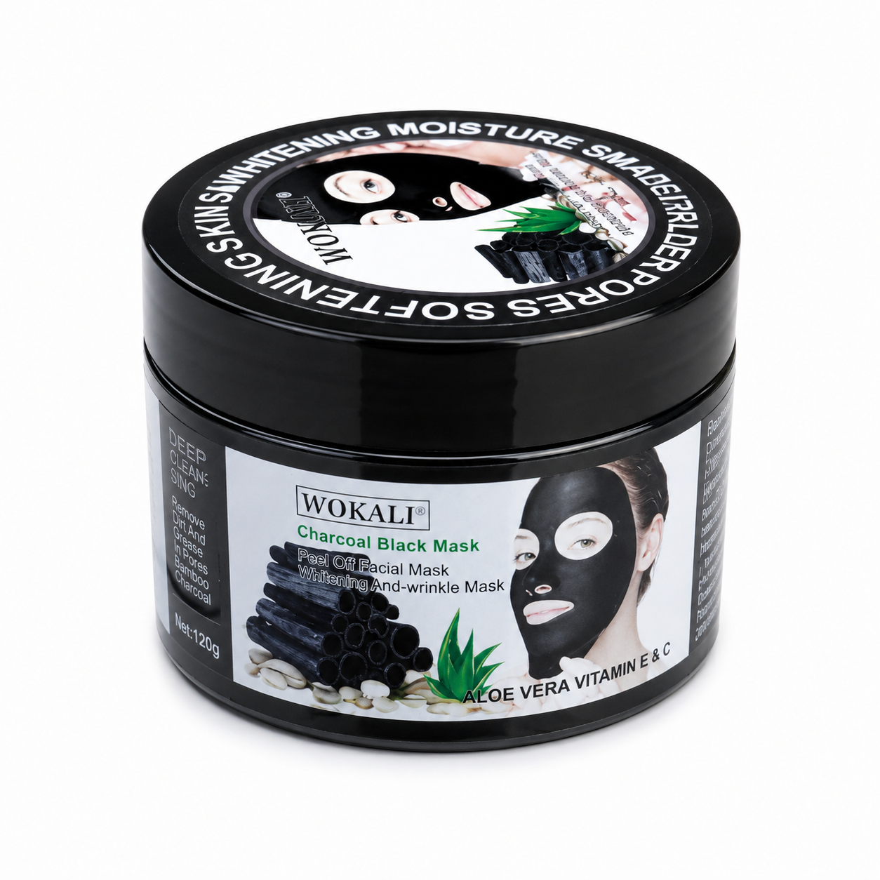 WOKALI Charcoal Black Mask Peel Off Facial Mask 300ml
