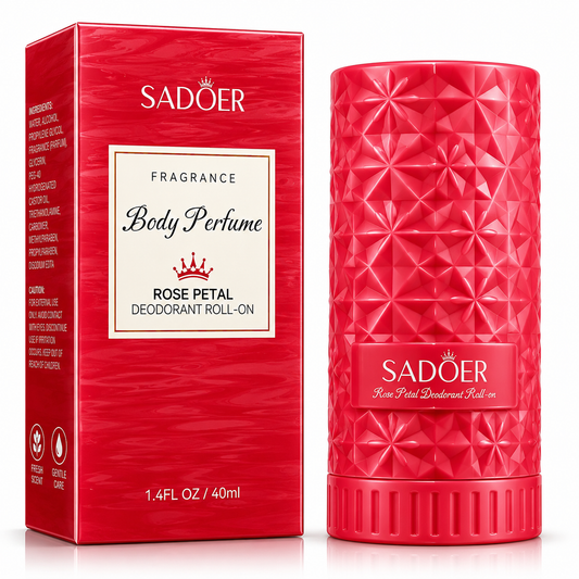 SADOER FRAGRANCE BODY PERFUME ROSE PETAL DEODORANT ROLL-ON 40ML