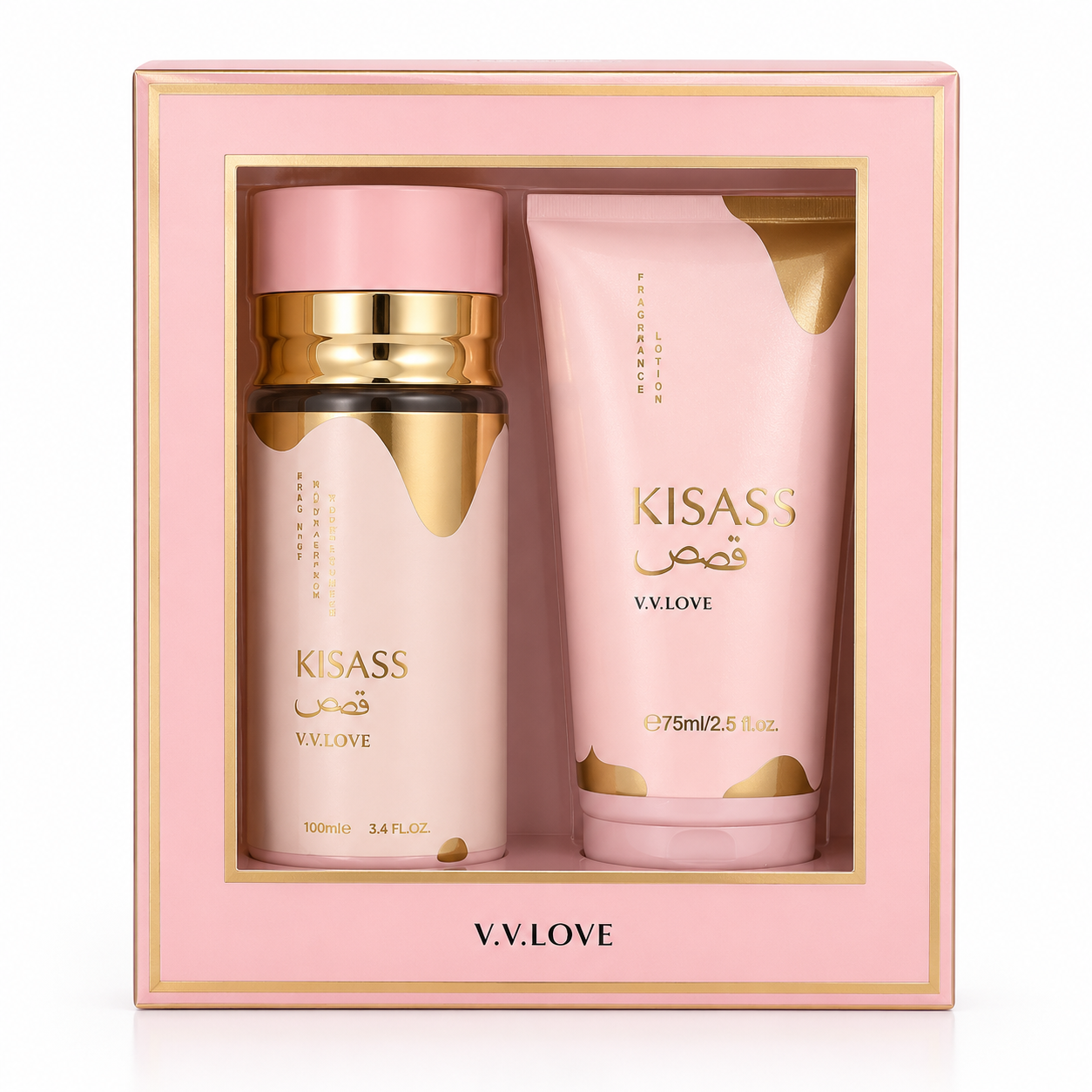 V.V.LOVE KISASS FRAGRANCE GIFT SET  Spray parfumat 100ML + Loțiune parfumată 75ML.