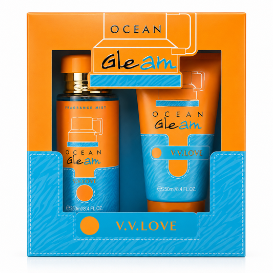 V.V.LOVE OCEAN GLEAM GIFT SET  Fragrance Mist 100ML + Body Lotion 75ML.