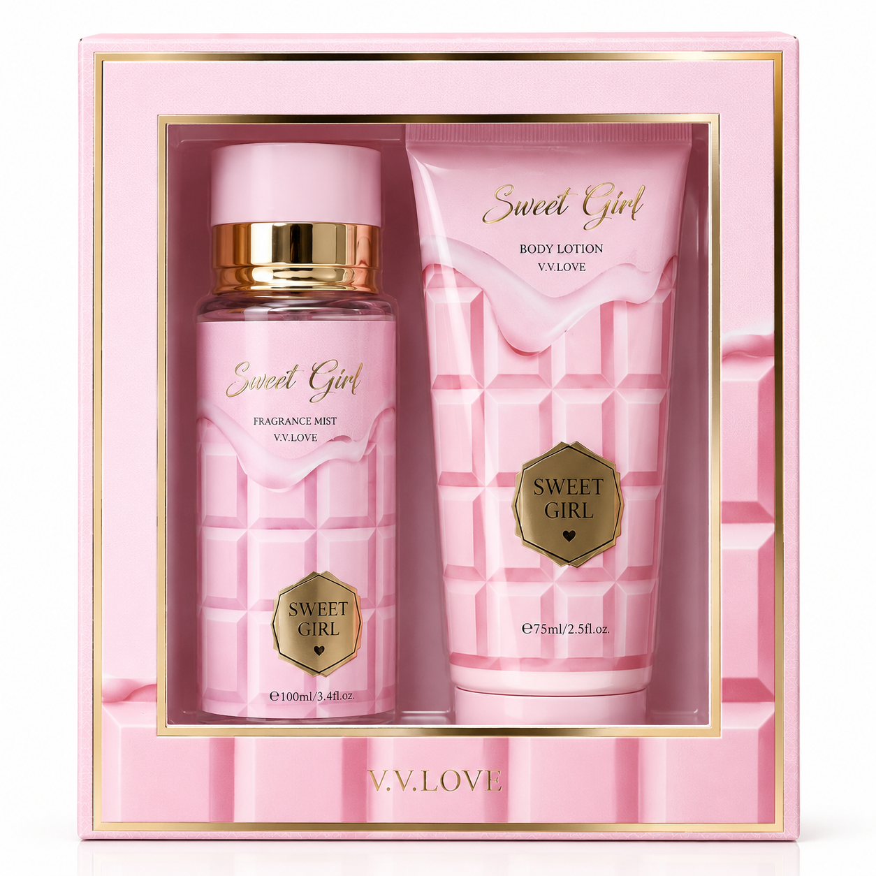 V.V.LOVE SWEET GIRL GIFT SET Fragrance Mist 100ML + Body Lotion 75ML