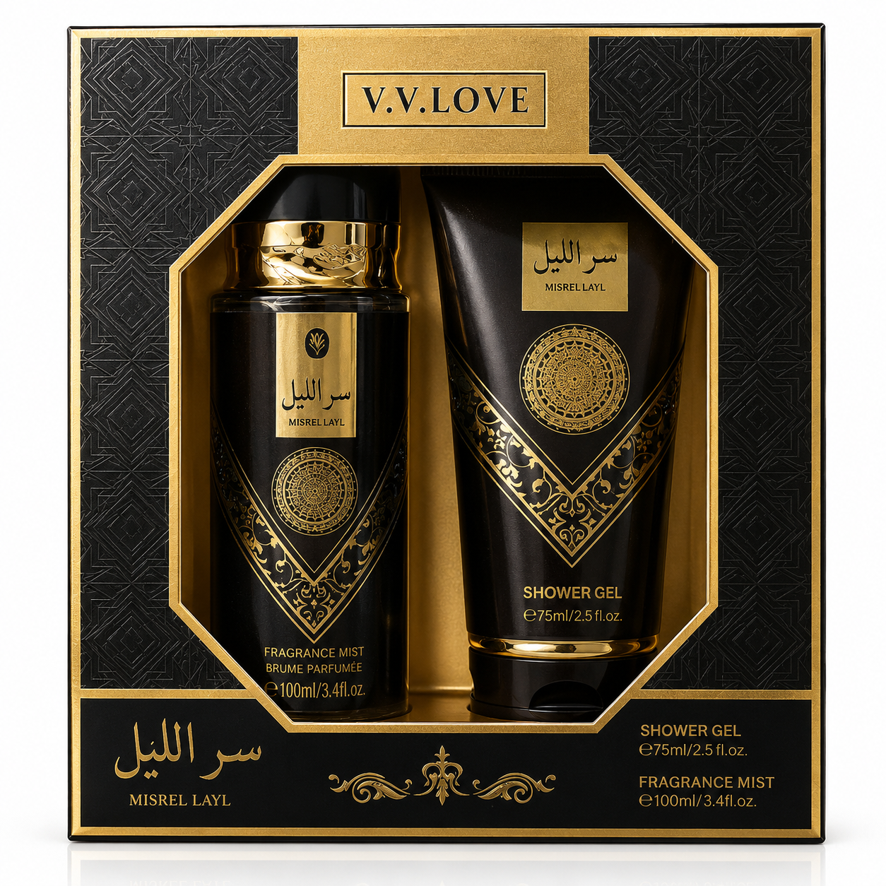 V.V.LOVE HUSHED NIGHTFALL GIFT SET Fragrance Mist 100ML + Shower Gel 75ML.